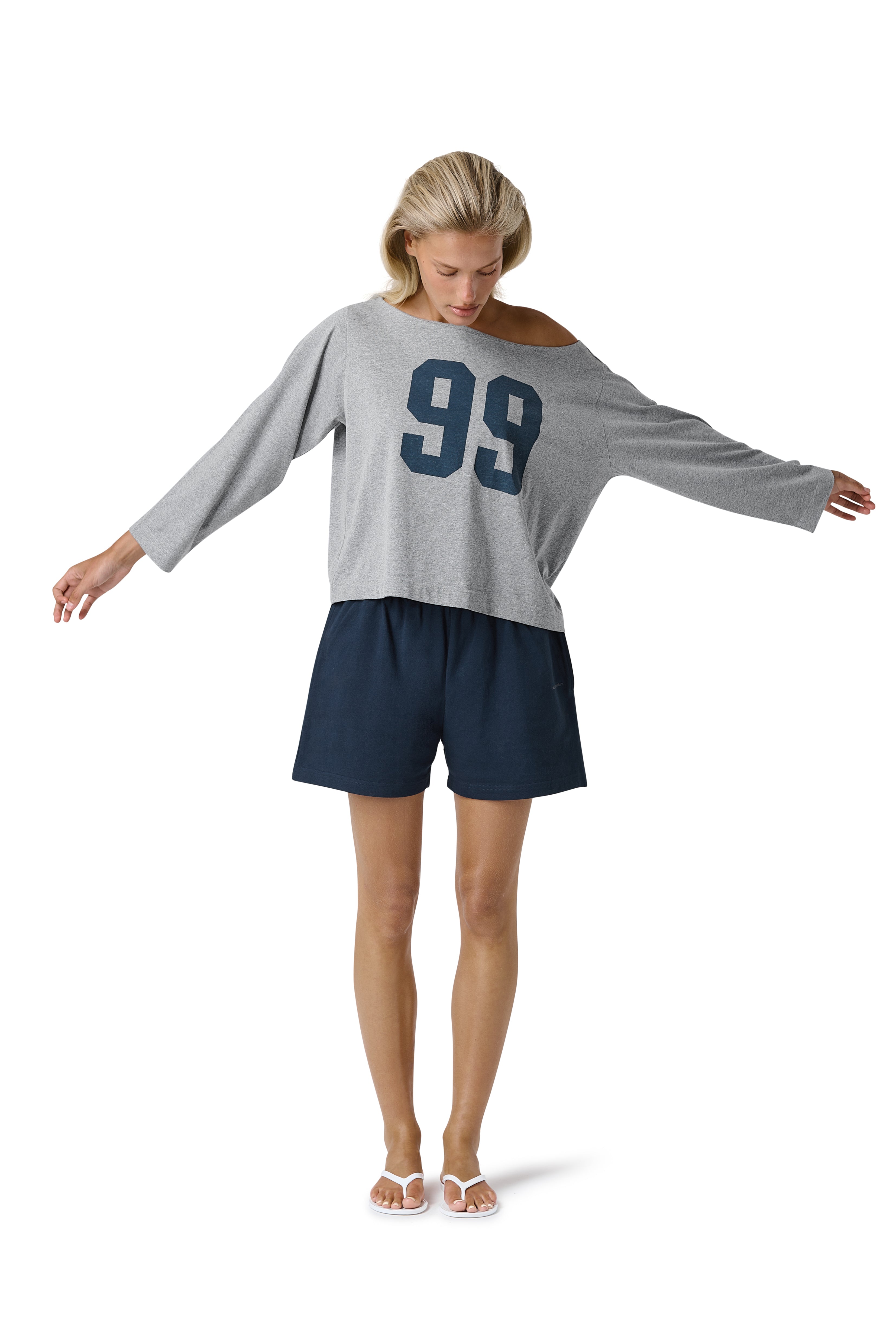 99 Slash Tee in Light Grey